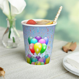 Vasos De Papel Globos de cumpleaños Taza de papel
