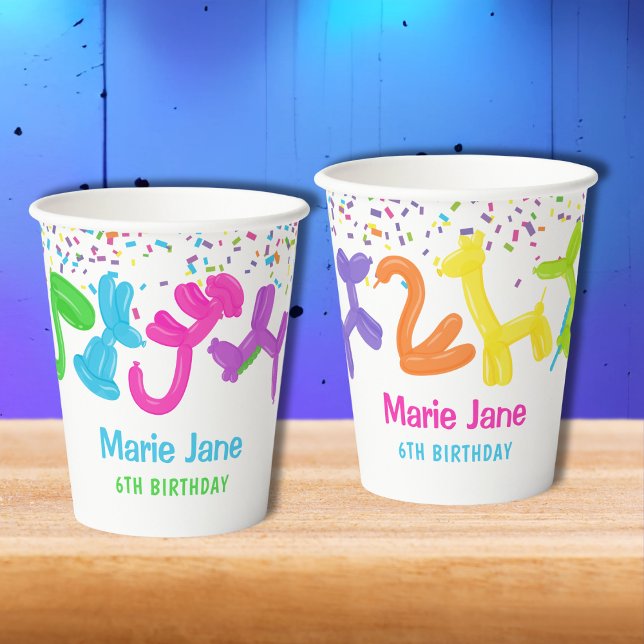 Vasos De Papel Globos de neón, globos de animales (Subido por el creador)