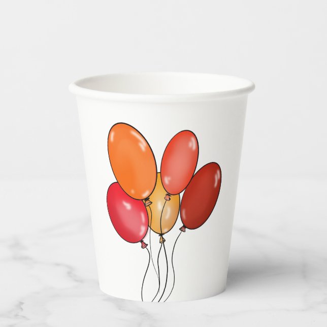 Vasos De Papel Globos vibraciones felices (Anverso)