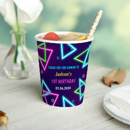 Vasos De Papel Glow Neon Lights Gracias Por La Fiesta De Cumpleañ