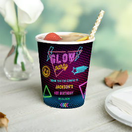 Vasos De Papel Glow Neon Lights Gracias Por La Fiesta De Cumpleañ