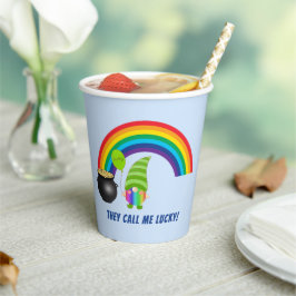 Vasos De Papel Gnome de arcoiris Día de los Sta Patrones de Oro