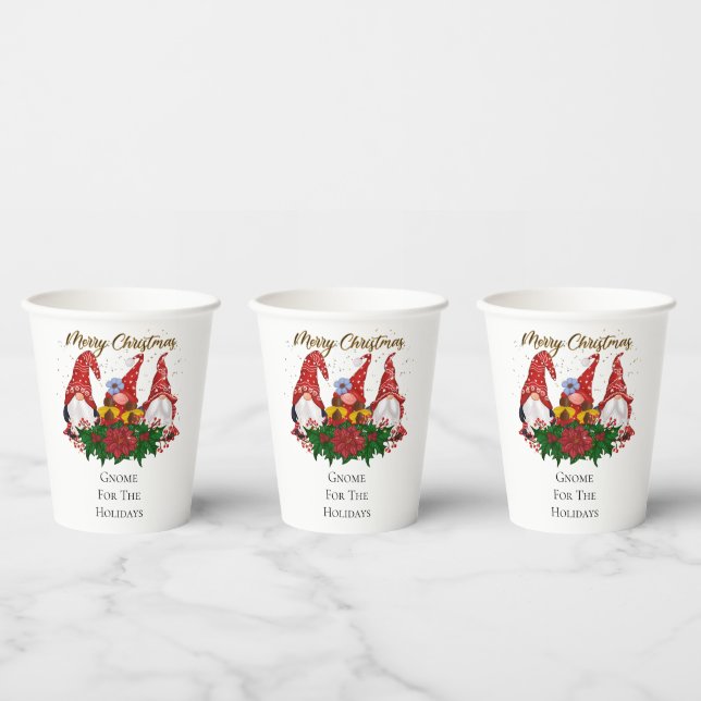 Vasos De Papel Gnome de Navidad para las fiestas Tendencia  (Multi)