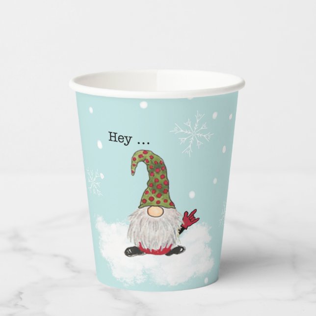 Vasos De Papel Gnome firma la taza fiesta ILY, ASL gnome (Izquierda)