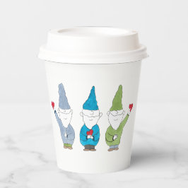 Vasos De Papel Gnomos Con Corazones