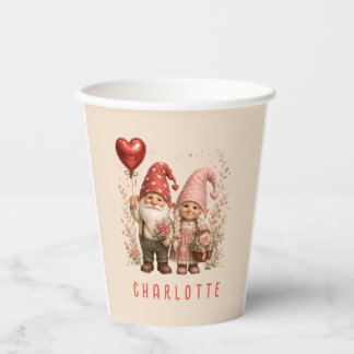 Vasos De Papel Gnomos personalizados del Día de San Valentín con 