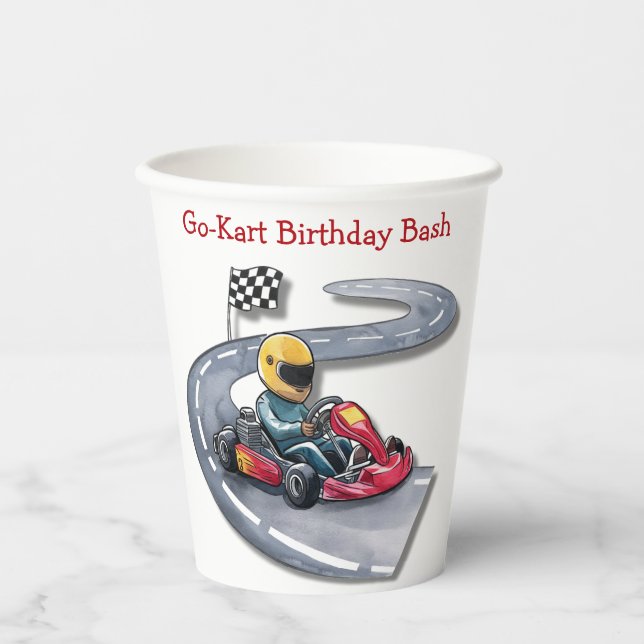 Vasos De Papel Go-Kart Birthday Bash (Anverso)