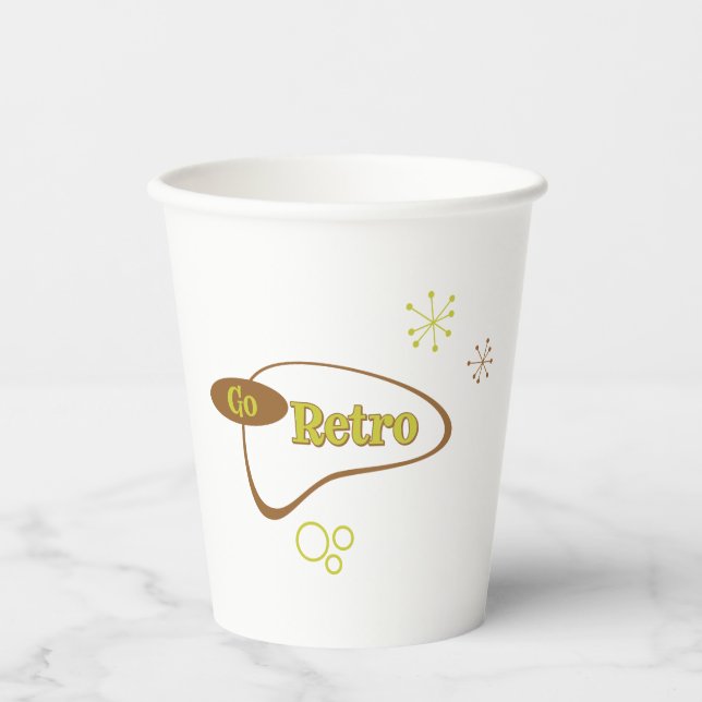 Vasos De Papel Go Retro MidCentury Modern (Anverso)