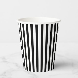 Vasos De Papel Gobelet en papier Minimaliste Rayures Noir Blanc