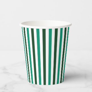 Vasos De Papel Gobelet en papier Minimaliste Rayures Vert Blanc