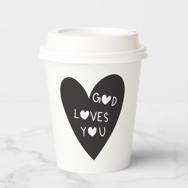 Vasos De Papel God loves you (Anverso)