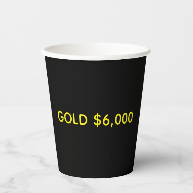 Vasos De Papel Gold $6,000 Market Celebration (Anverso)