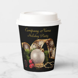 Vasos De Papel Gold de lujo, Silver, Corporate Holiday Paper Cup