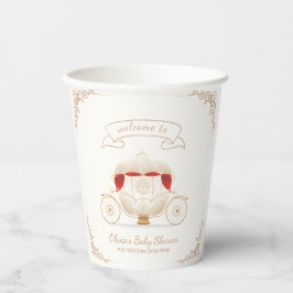 Vasos De Papel Gold Elegant Fairy Carriage Baby Shower Welcome