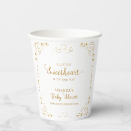 Vasos De Papel Gold Elegant SValentine Baby Shower
