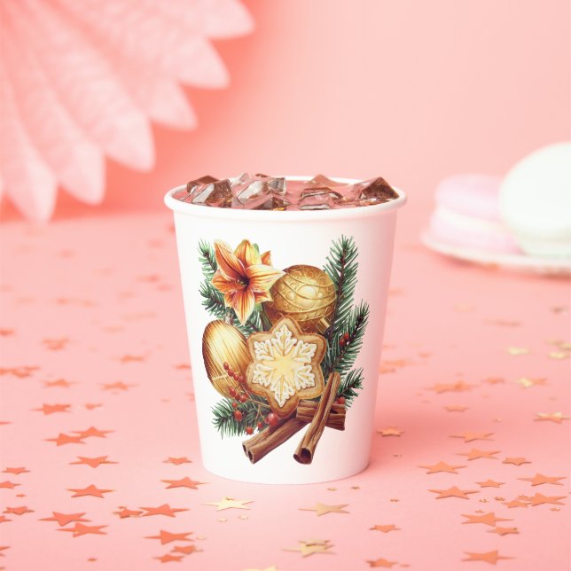 Vasos De Papel Golden Christmas Star with Cinnamon (in situ)