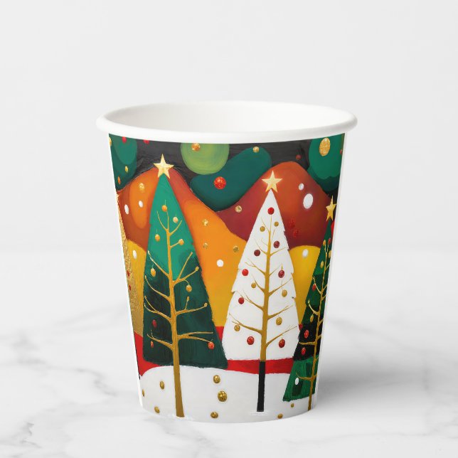 Vasos De Papel Golden Holiday Grove (Anverso)