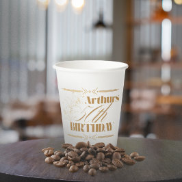 Vasos De Papel Golden Lillies Tema fiesta adulto