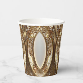 Vasos De Papel Golden Ornate Paper Cups