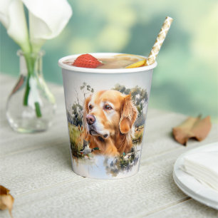 Vasos De Papel Golden Retriever
