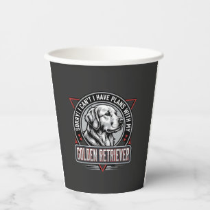 Vasos De Papel Golden Retriever Planes Diseño De Insignia De Perr