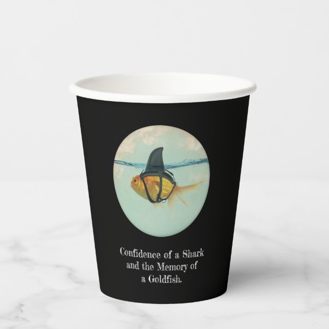 Vasos De Papel Goldfish with a Shark Fin Confetti (Anverso)