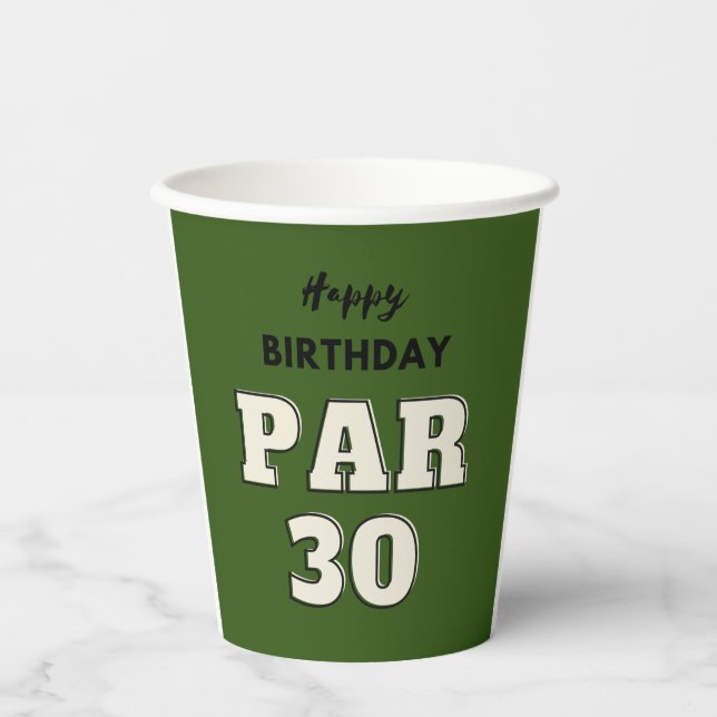 Vasos De Papel Golf 30 cumpleaños para golfistas (Anverso)