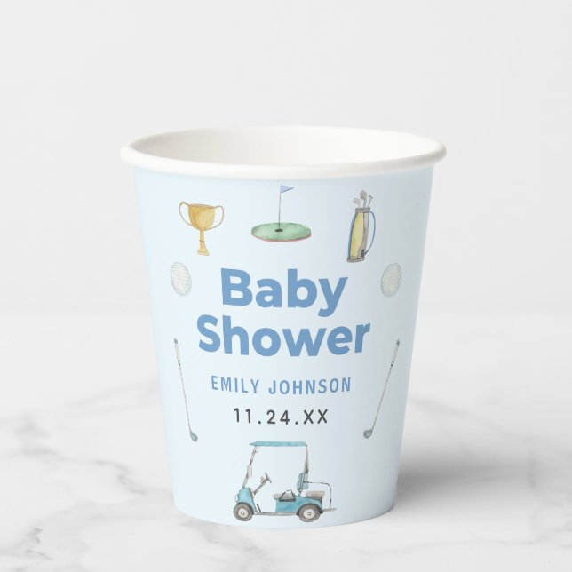 Vasos De Papel Golf Boy Baby Shower (Anverso)