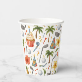Vasos De Papel Golf Hawaii temática para regalos hawaianos de cum