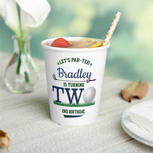 Vasos De Papel Golf PAR-TEE 2º cumpleaños (in situ)