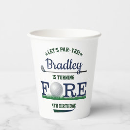 Vasos De Papel Golf PAR-TEE 4º cumpleaños