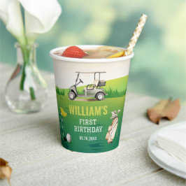 Vasos De Papel Golf Par-Tee Hole en el cumpleaños de un niño