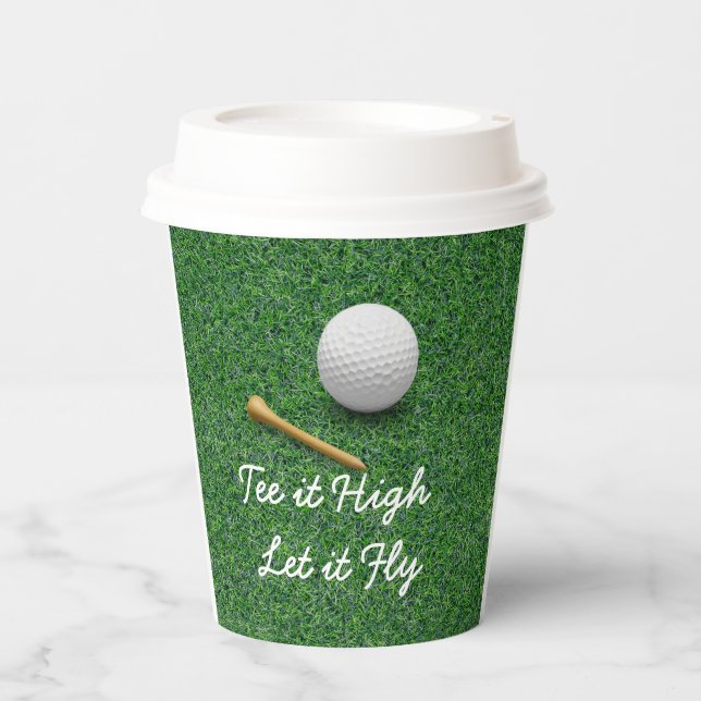 Vasos De Papel Golf Tee it high let fly on green (Anverso)