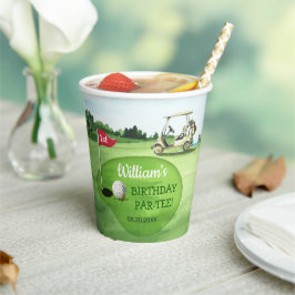 Vasos De Papel Golf Verde 1er cumpleaños Par-tee