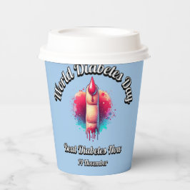 Vasos De Papel Golpear A La Diabetes Ahora. Día mundial de la dia