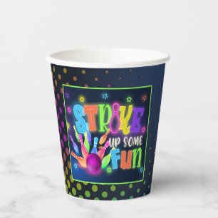 Vasos De Papel Golpear un poco de la Copa de Fiestas Neon Bowling