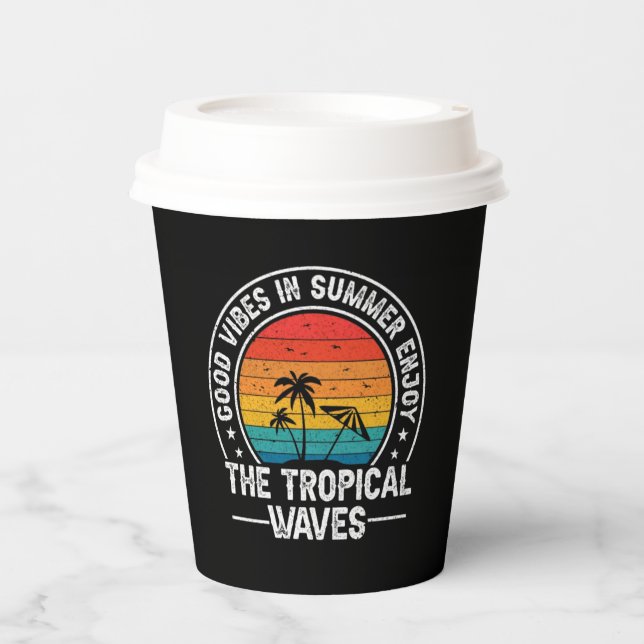Vasos De Papel Good Vibes Summer Tropical Waves-64107 (Anverso)