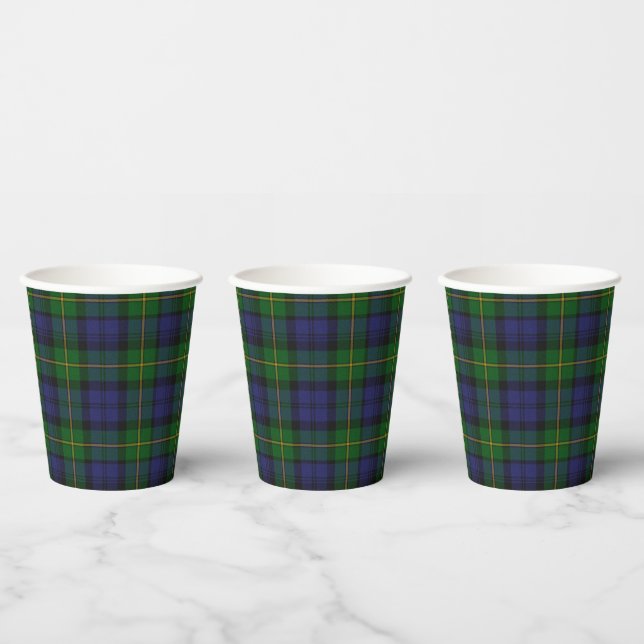 Vasos De Papel Gordon Tartan Plaid Paper Cups (Multi)