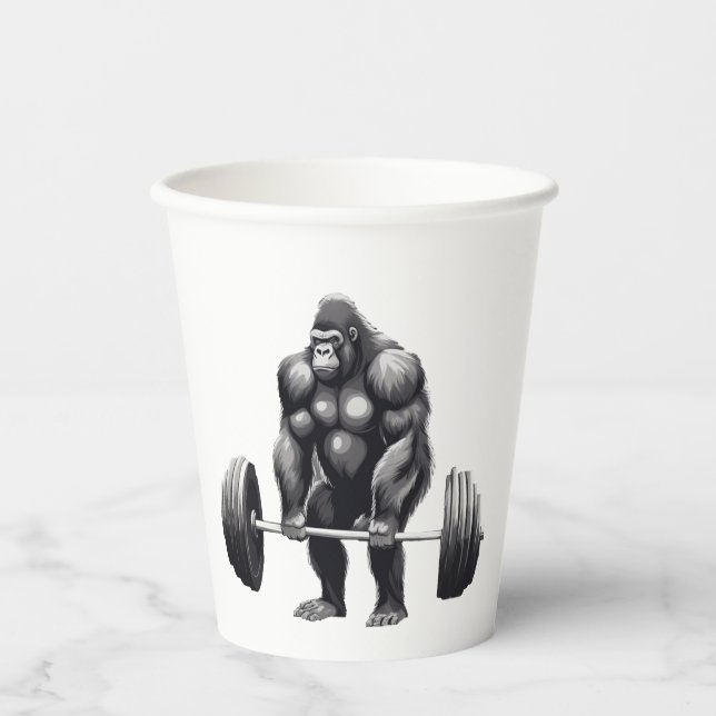 Vasos De Papel Gorila Deadlift (Anverso)