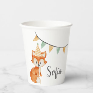 Vasos De Papel Gorra de Fiesta de Fox Cute