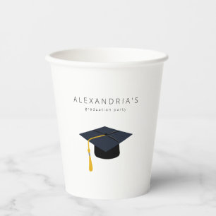 Vasos De Papel Gorra de Graduación Nombre moderno