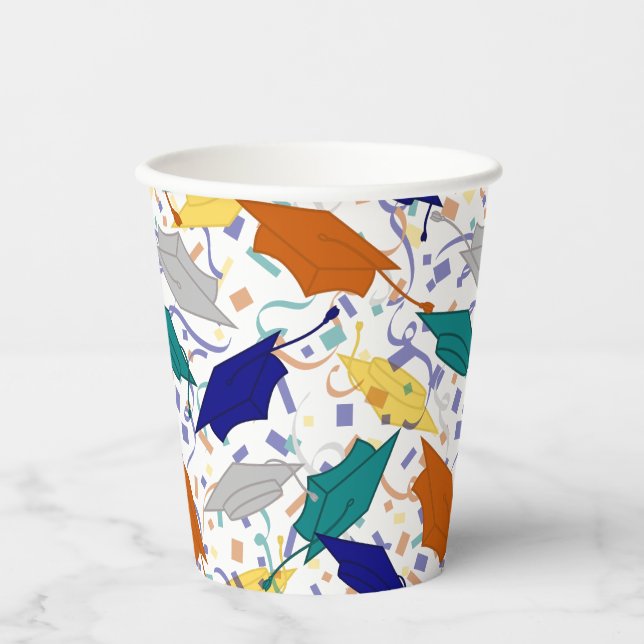 Vasos De Papel Gorra de graduación Toss (Académico) (Anverso)