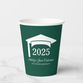 Vasos De Papel Gorrito de graduación de la Universidad Green Coll
