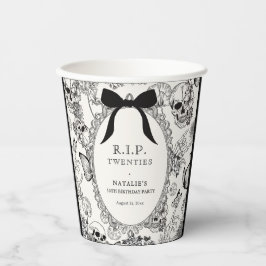 Vasos De Papel Gothic Floral Skull RIP Twenties 30th Birthday