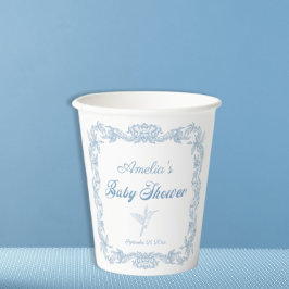 Vasos De Papel Gracetil Periwinkle Baroque Filigree Baby Shower