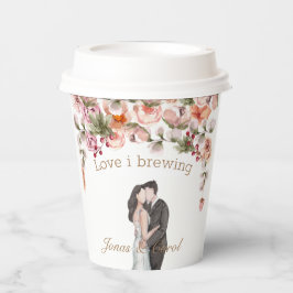 Vasos De Papel Gracias Amor está preparando Floral boda elegante