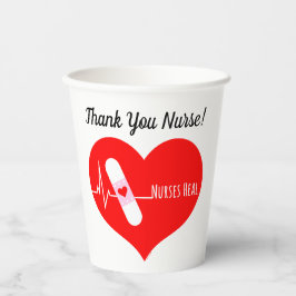 Vasos De Papel Gracias, Enfermera Apreciación Corazón