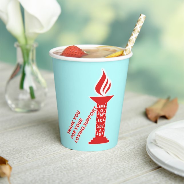 Vasos De Papel Gracias, mamá y papá, por tu amoroso apoyo (in situ)