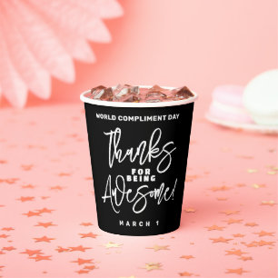 Vasos De Papel ¡Gracias por ser increíble! Día Mundial del Cumpli