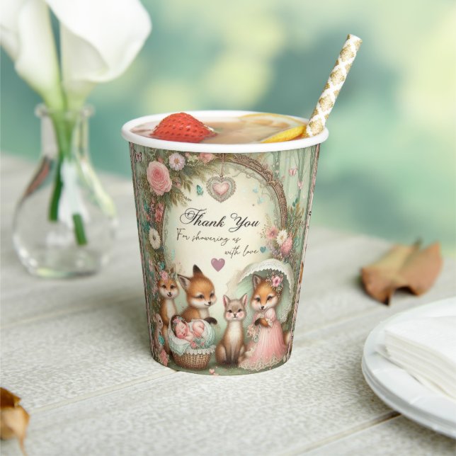 Vasos De Papel Gracias, tazas de papel para la ducha de bebé (in situ)